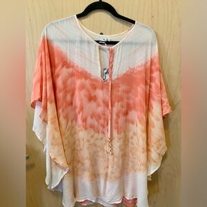 Indah Tye Dye Orange Ombré Top/Cover Up